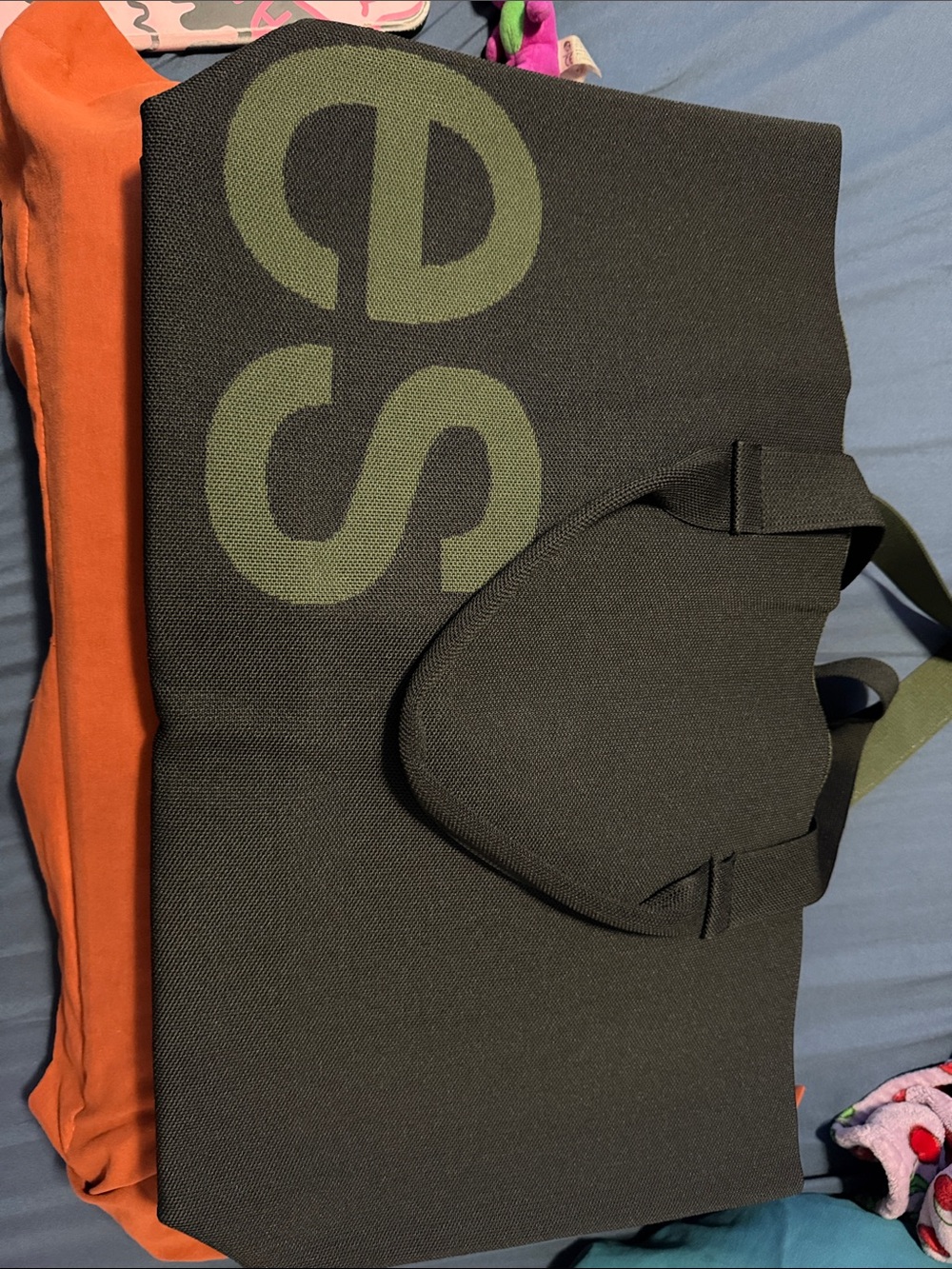 Curves Black and Olive Green Canvas Tote Bag - Unbranded
